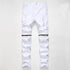 Zipper Elasticity Mid Waist Jeans Straight Pants Skinny Men's Jeans
